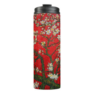 Van Gogh Almond Blossoms Red Thermal Tumbler