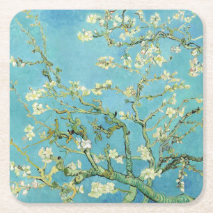 Van Gogh Almond Blossoms Square Paper Coaster