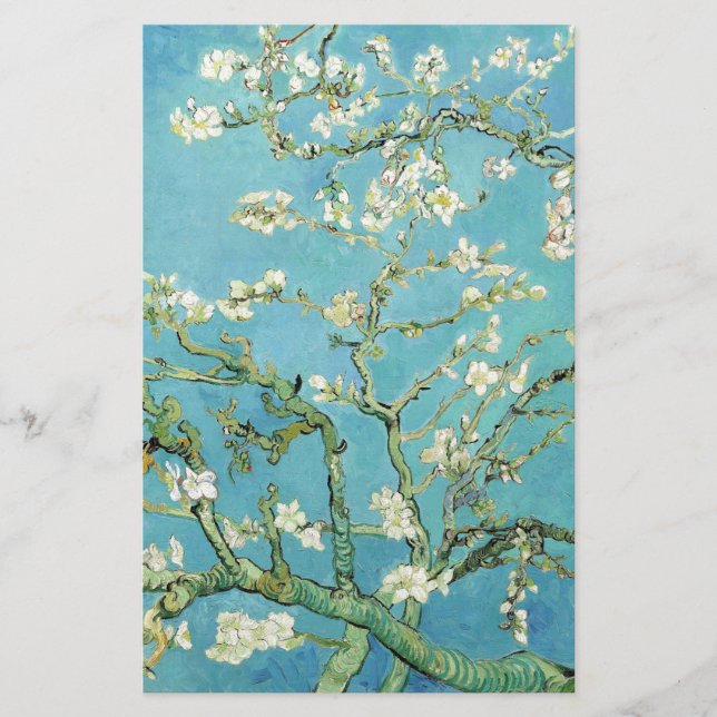 Van Gogh Almond Blossoms Stationery (Front)