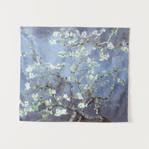 Van Gogh Almond Blossoms Steel Blue Tapestry
