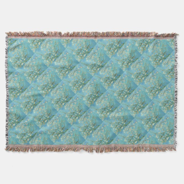 Van Gogh Almond Blossoms Throw Blanket (Front)
