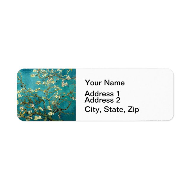 Van Gogh Almond Blossoms Tree Return Address Label (Front)