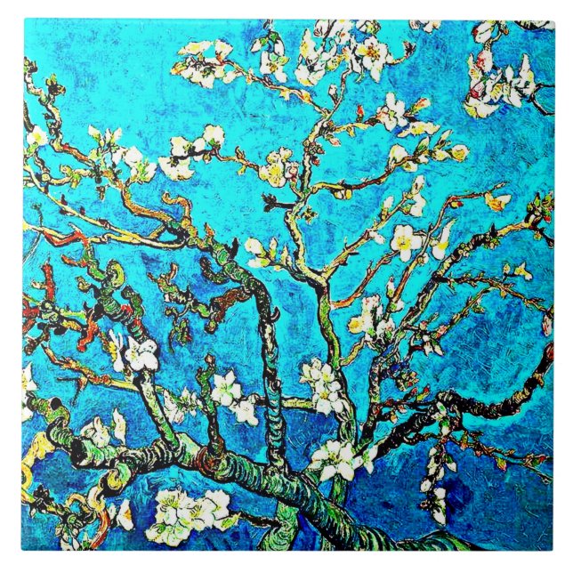 Van Gogh - Almond Branches  Ceramic Tile (Front)