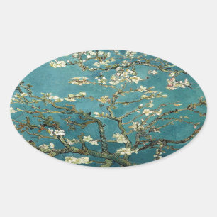 Van Gogh Almond Branches In Bloom Oval Sticker