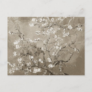 Van Gogh Almond Branches in Bloom - Sepia Postcard