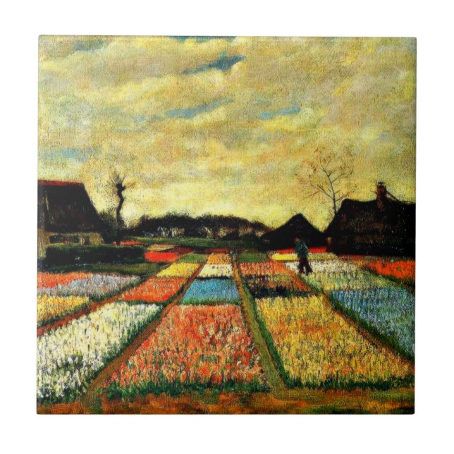 Van Gogh art: Flower Beds in Holland Ceramic Tile (Front)