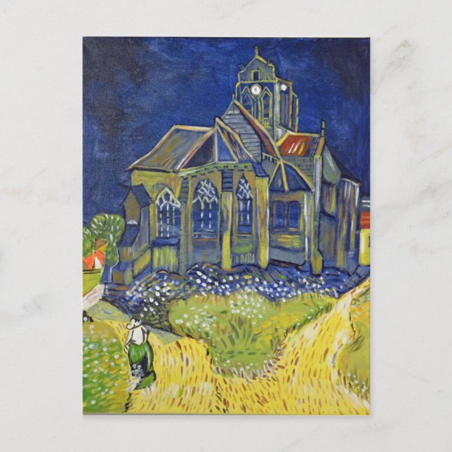 Van Gogh art reproduction,  The Church at Auvers Postcard (Front)