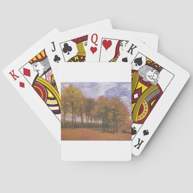 Van Gogh Autumn Fall Tree Leaves Destiny Playing Cards (Back)