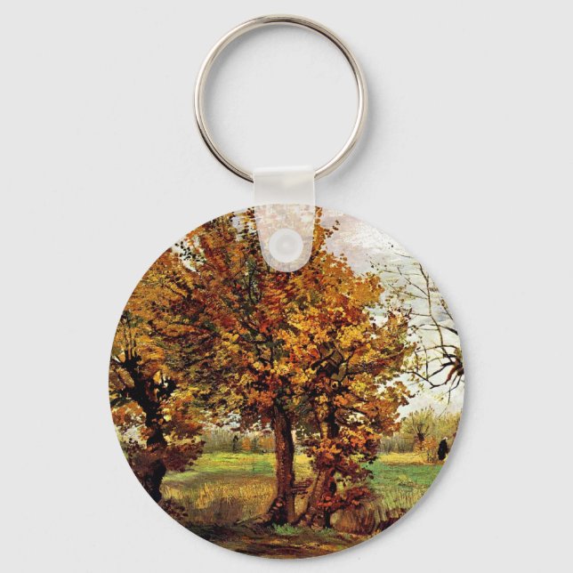 Van Gogh - Autumn Landscape With Four Trees Key Ring (Front)