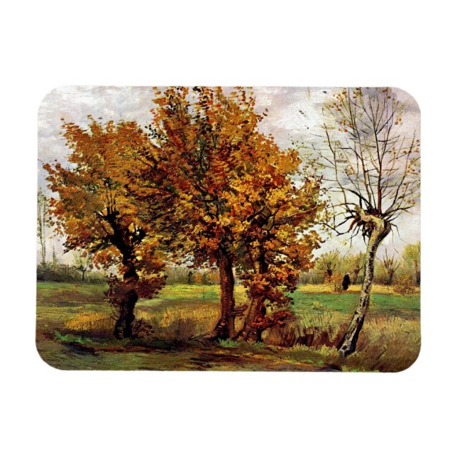 Van Gogh - Autumn Landscape With Four Trees Magnet (Horizontal)