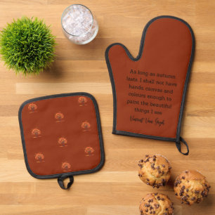 Van Gogh Autumn Quote Decor For Home Oven Mitt & Pot Holder Set