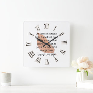 Van Gogh Autumn Quote Decor For Home Square Wall Clock