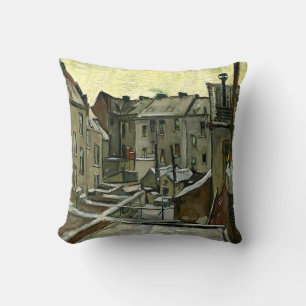 Van Gogh - Backyards in Antwerp Cushion