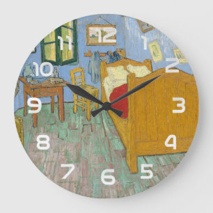 Van Gogh Bedroom in Arles - Classic Yellow & Blue Large Clock