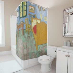 Van Gogh Bedroom in Arles - Classic Yellow & Blue Shower Curtain