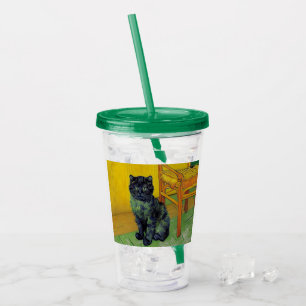 Van Gogh Black Cat Acrylic Tumbler