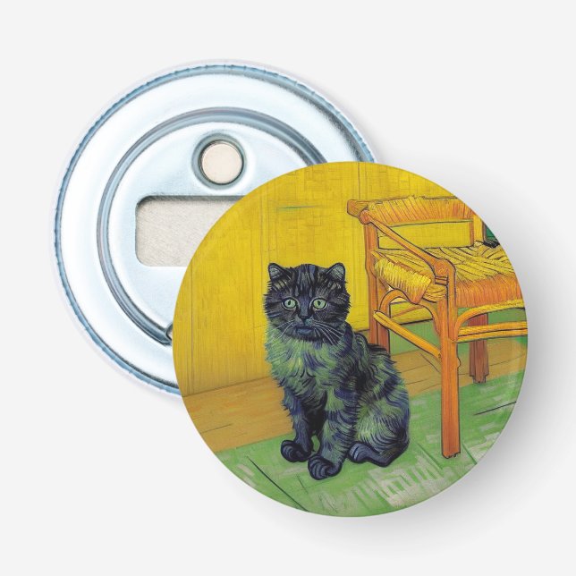 Van Gogh Black Cat Bottle Opener (Front)