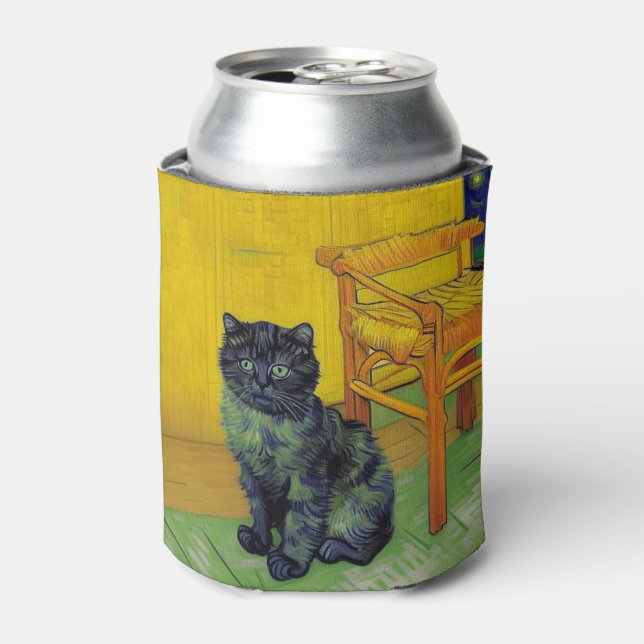 Van Gogh Black Cat Can Cooler (Can Front)
