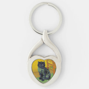 Van Gogh Black Cat Key Ring