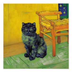 Van Gogh Black Cat Photo Print