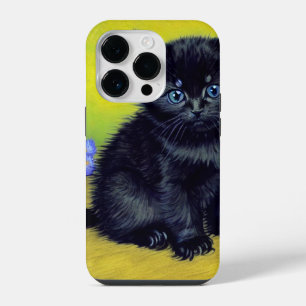 Van Gogh Black Cat Purple Flowers iPhone 14 Pro Case