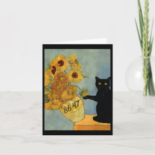 Van Gogh Black Cat With Sunflowers 8647 Subtle Res Card
