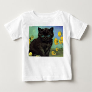 Van Gogh Black Cat Yellow Flowers Baby T-Shirt