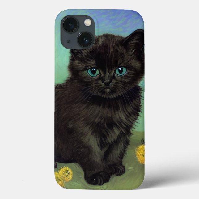 Van Gogh Black Cat Yellow Flowers Case-Mate iPhone Case (Back)