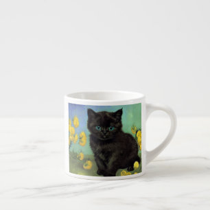Van Gogh Black Cat Yellow Flowers Espresso Cup