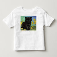 Van Gogh Black Cat Yellow Flowers