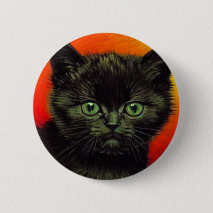 Van Gogh Black Kitten 6 Cm Round Badge