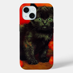 Van Gogh Black Kitten iPhone 15 Case
