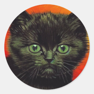 Van Gogh Black Kitten Classic Round Sticker