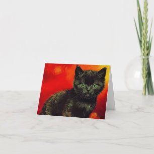 Van Gogh Black Kitten Invitation