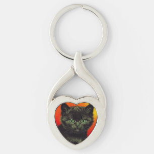 Van Gogh Black Kitten Key Ring