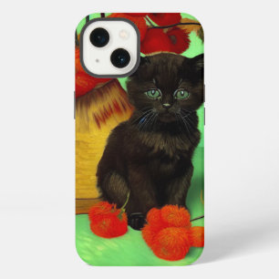 Van Gogh Black Kitten Red Flowers iPhone 13 Case