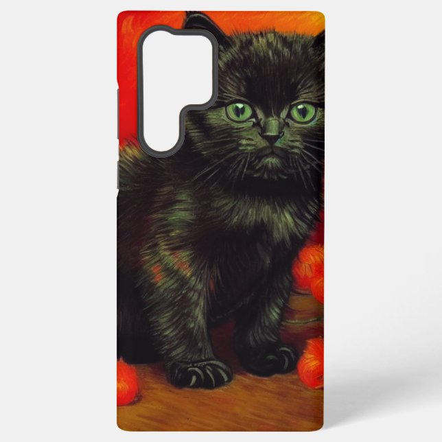 Van Gogh Black Kitten Samsung Galaxy S22 Ultra Case (Back)