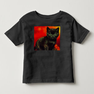 Van Gogh Black Kitten Toddler T-Shirt