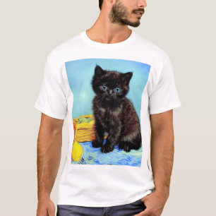 Van Gogh Black Kitten with Yarn T-Shirt