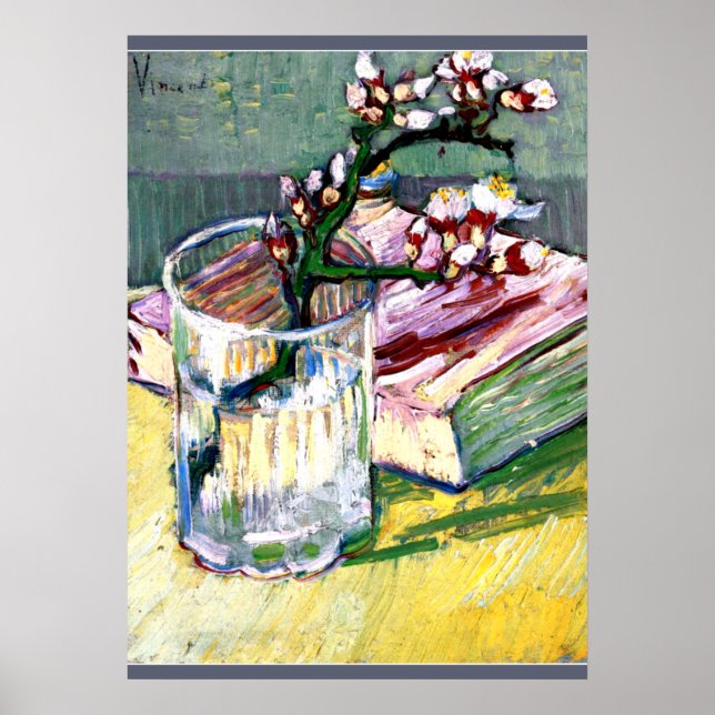 Van Gogh - Blossoming Almond Branch with a Book Poster (Front)
