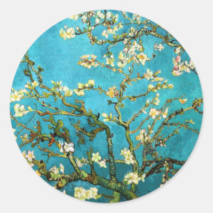 Van Gogh Blossoming Almond Tree Fine Art Classic Round Sticker