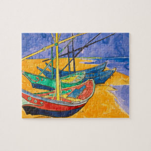 Van Gogh Boats Impressionism Beach Jigsaw Puzzle