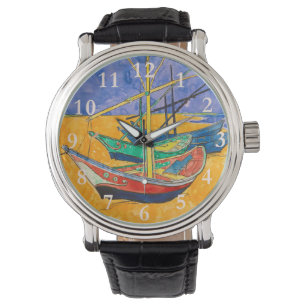 Van Gogh Boats Impressionism Beach Watch