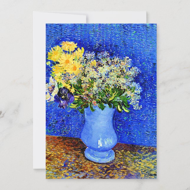 Van Gogh - Bouquet of Flowers in a Blue Vase Card (Front)