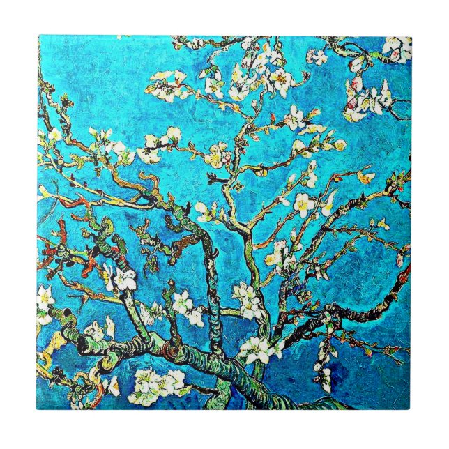 Van Gogh - Branches with Almond Blossoms Ceramic Tile (Front)