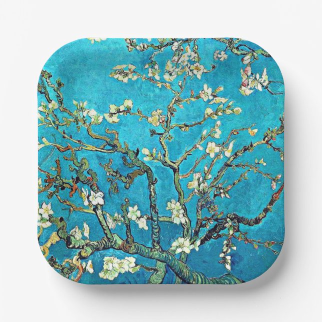 Van Gogh - Branches with Almond Blossoms Paper Plate (Front)