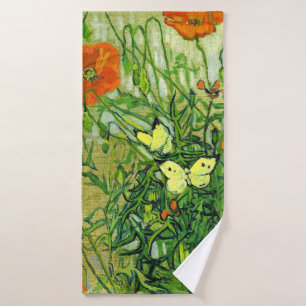 Van Gogh - Butterflies and Poppies Bath Towel Set