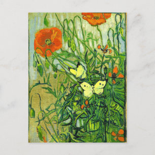 Van Gogh - Butterflies and Poppies Postcard
