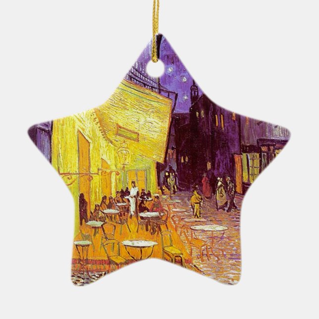 Van Gogh Cafe Impressionist Painting Ceramic Tree Decoration (Front)