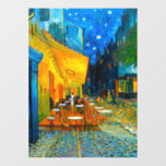 Van Gogh Café Terrace at Night<br><div class="desc">Window Cling featuring Vincent van Gogh’s oil painting Café Terrace at Night (1888). Yellow stars paint the blue night sky above an outdoor café in France. A marvellous gift for fans of Post-Impressionism and Dutch art.</div>